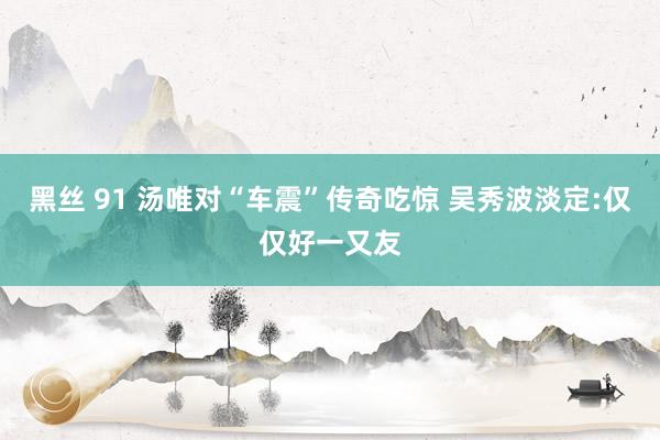 黑丝 91 汤唯对“车震”传奇吃惊 吴秀波淡定:仅仅好一又友