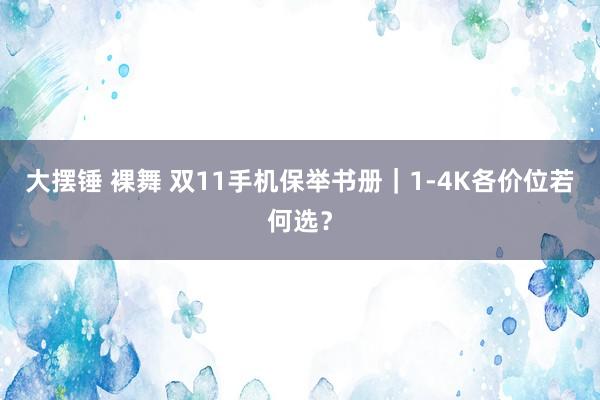 大摆锤 裸舞 双11手机保举书册|1-4K各价位若何选?